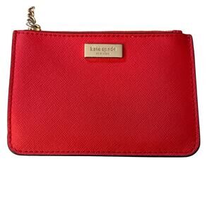 Kate Spade Laurel Way Bitsy Card Holder Coin Purse Red Leather